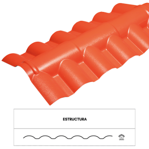 CABALLETE TEJA ECOROOF ESPAÑOLA 40 ASA-UPVC 2.3MM TERRACOTA MATT 1.04M X 0.887M