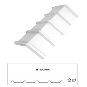 CABALLETE ECOROOF 37 UPVC 2.5MM BLANCO 1.07M