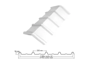 Caballete Teja Ecoroof 36 Upvc Blanco