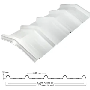 CABALLETE ECOROOF 51 UPVC 2.5MM BLANCO 1.27M