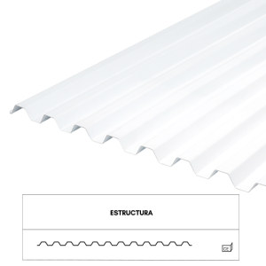 TEJA ECOROOF 21 GRECA TRICAPA UPVC 1.5MM BLANCO MATT 0.89M X 3.66M