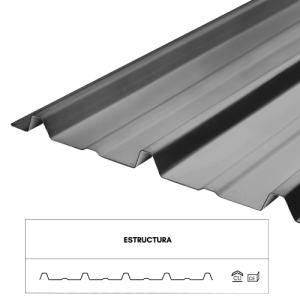 TEJA ECOROOF ASA 36 UPVC 2MM GRIS OSCURO 0.92M X 5.80M
