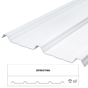 TEJA ECOROOF 37 UPVC 2.5MM BLANCO 1.07M X 11.80M