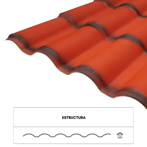 TEJA ECOROOF ESPAÑOLA 40 ASA-UPVC 2.3MM TERRACOTA MATT 1.04M X 4.92M