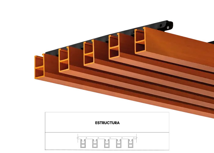 Listones en WPC Arkowood L 50-30 | Antes Ekowood L