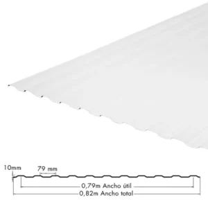 LAMINA CORRUGADA ECOWALL 10 UPVC 1.5MM BLANCO 0.82M X 11.80M