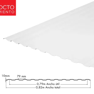 LAMINA CORRUGADA ECOWALL 10 UPVC 1.5MM BLANCO 0.82M X 11.80M
