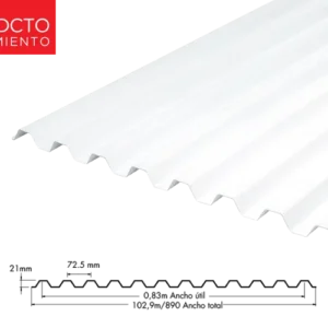 TEJA ECOROOF 21 GRECA TRICAPA UPVC 1.5MM BLANCO MATT 0.89M X 1.83M