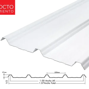 TEJA ECOROOF 36 UPVC 2MM BLANCO 0.92M X 1.83M