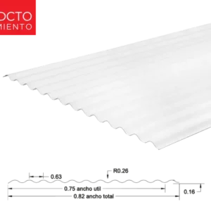 TEJA ECOROOF ONDULA P3 TRICAPA UPVC 2MM BLANCO MATTE 0.812M X 1.83M