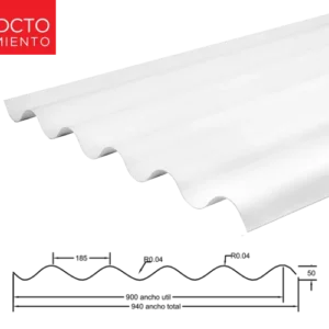 TEJA ECOROOF ONDULA P7 TRICAPA UPVC 2MM BLANCO MATTE 0.92M X 1.83M