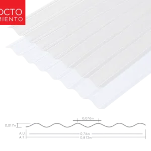 TEJA ONDULA P3 PC 0.5MM 0.812M X 3.66M SIN FILM