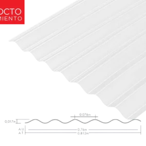 TEJA ONDULA P3 PC 0.5MM CRISTAL 0.812M X 1.22M SIN FILM