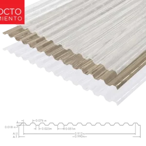 TEJA TRAPEZ GRECA PC 0.6MM 0.99M X 3.05M SIN FILM